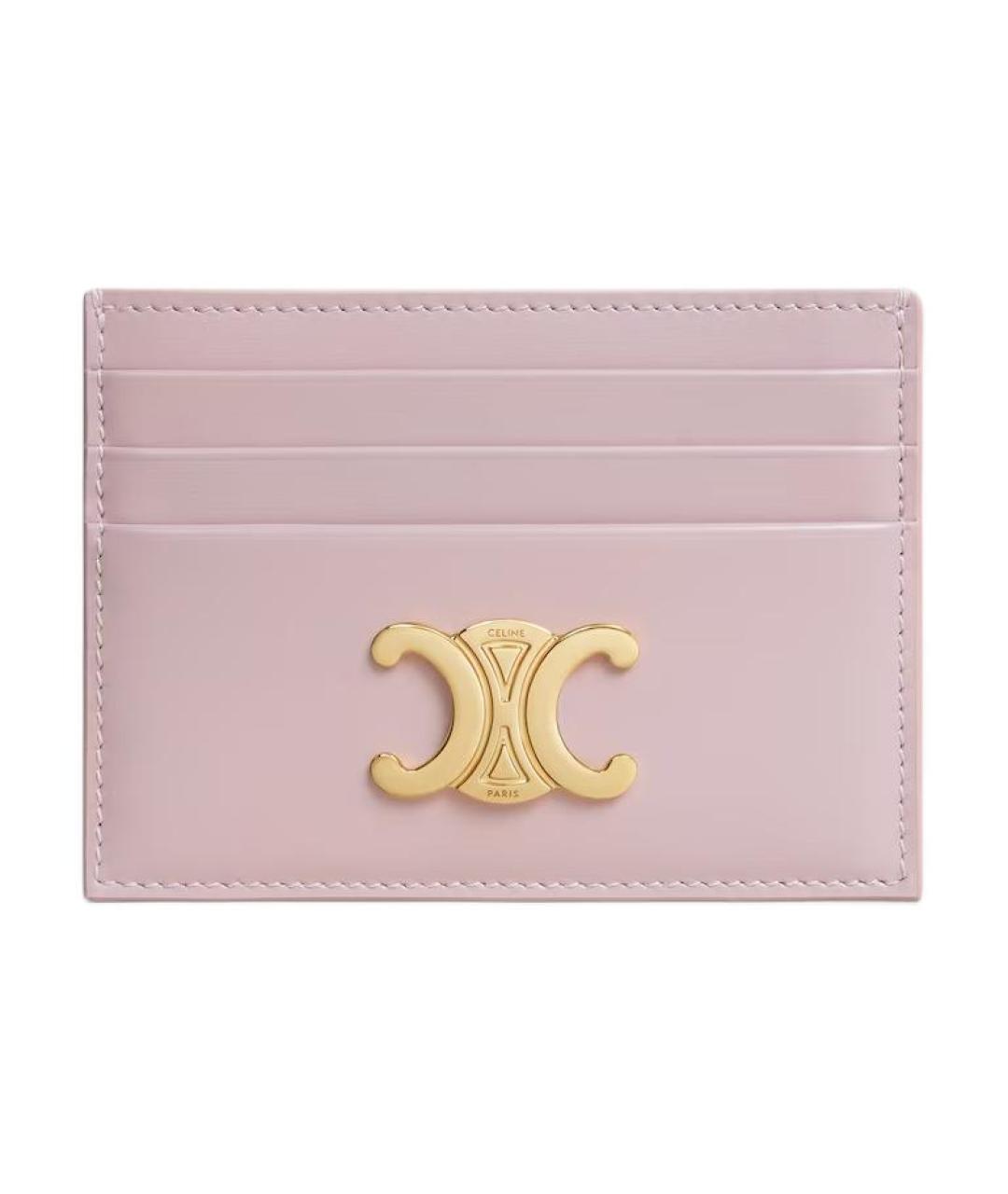 CELINE Розовый кожаный кардхолдер, фото 1