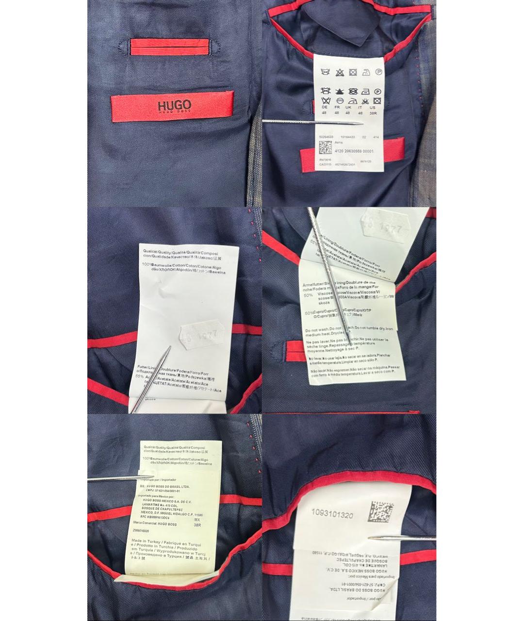HUGO BOSS Синий хлопковый пиджак, фото 8