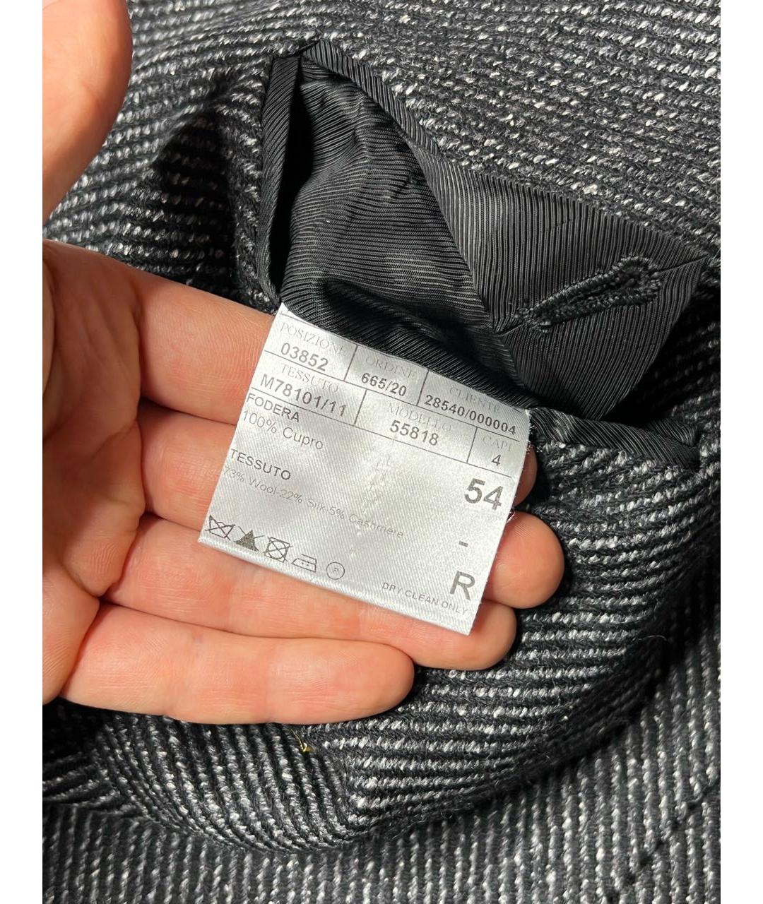 CANALI Серое шерстяное пальто, фото 8