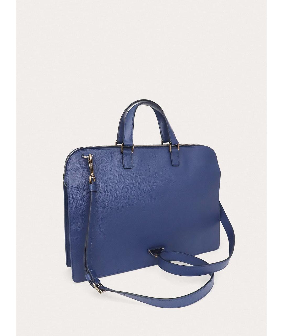 PRADA Синий кожаный портфель, фото 2