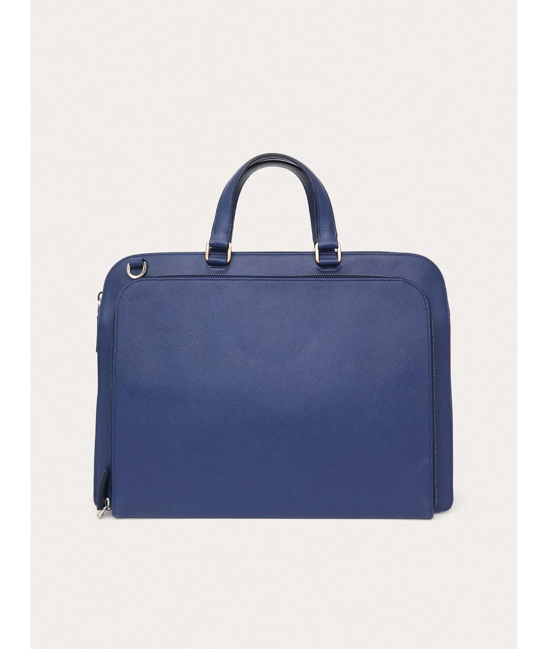 PRADA Синий кожаный портфель, фото 3