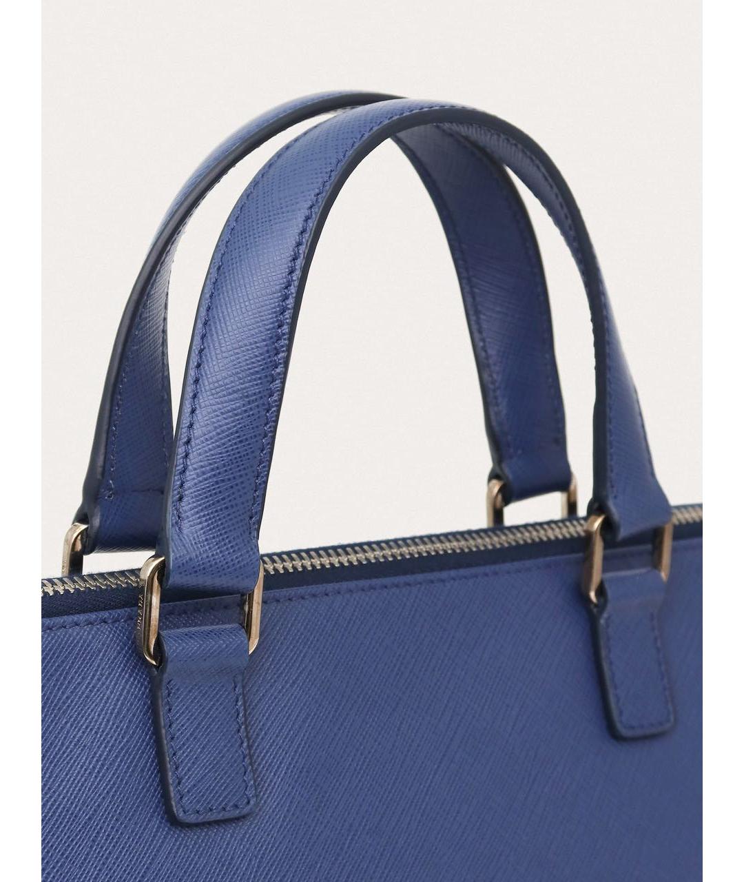 PRADA Синий кожаный портфель, фото 8