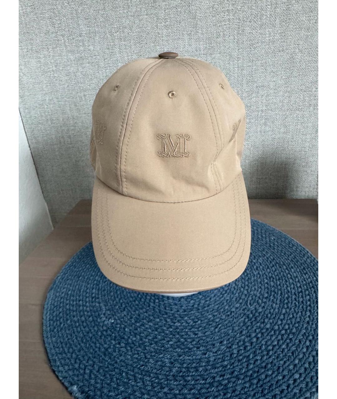 MAX MARA Бежевая хлопковая кепка, фото 2