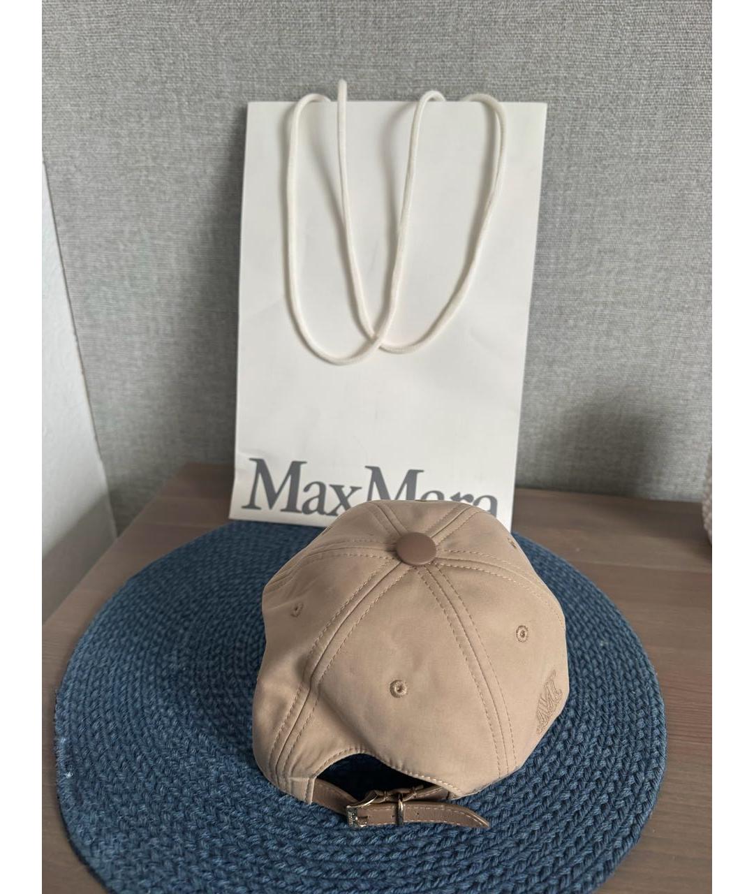 MAX MARA Бежевая хлопковая кепка, фото 7