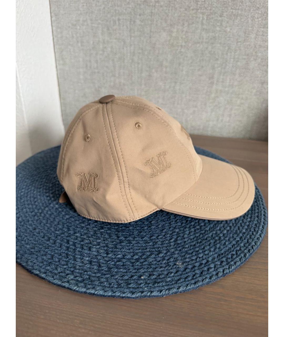 MAX MARA Бежевая хлопковая кепка, фото 3