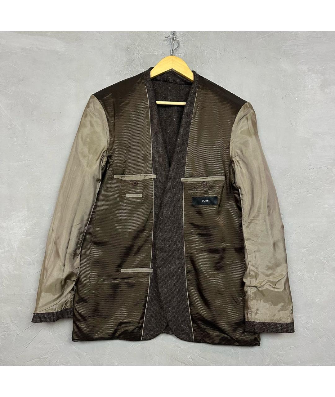 HUGO BOSS Коричневый твидовый пиджак, фото 3