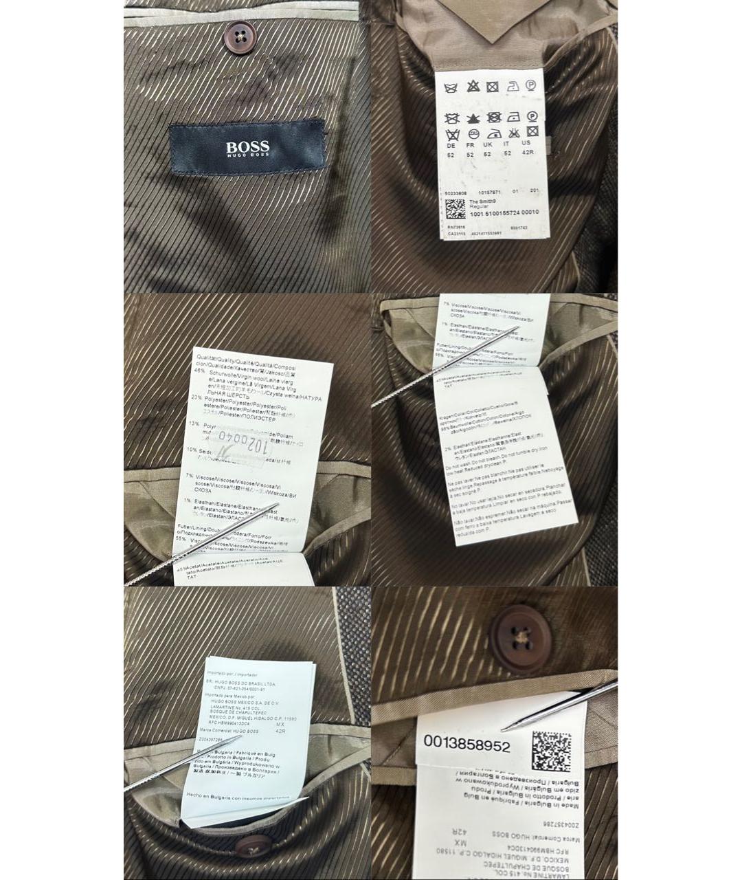 HUGO BOSS Коричневый твидовый пиджак, фото 8