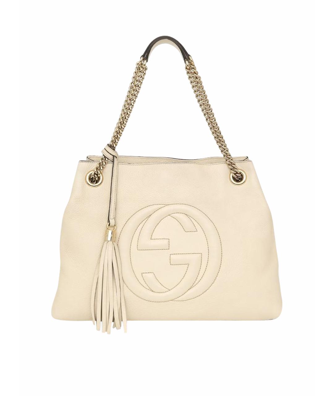 GUCCI Белая кожаная сумка через плечо, фото 1