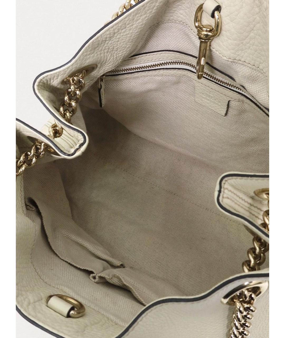 GUCCI Белая кожаная сумка через плечо, фото 4