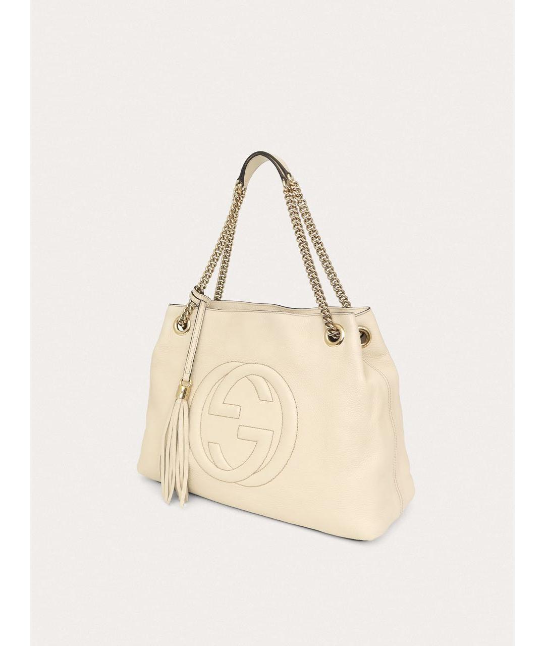 GUCCI Белая кожаная сумка через плечо, фото 2