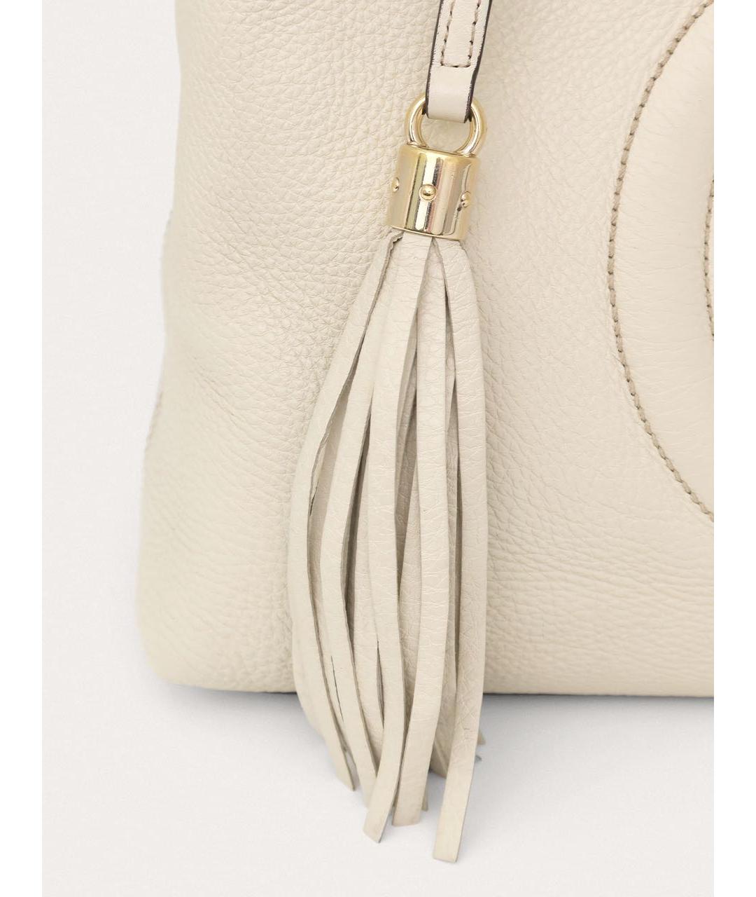 GUCCI Белая кожаная сумка через плечо, фото 6