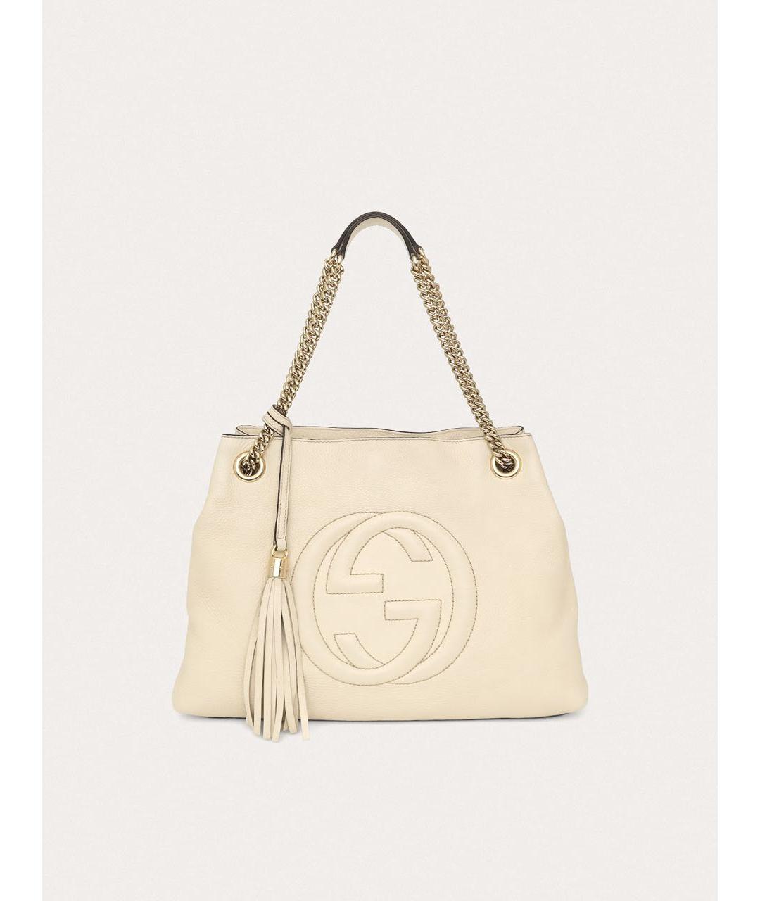 GUCCI Белая кожаная сумка через плечо, фото 9