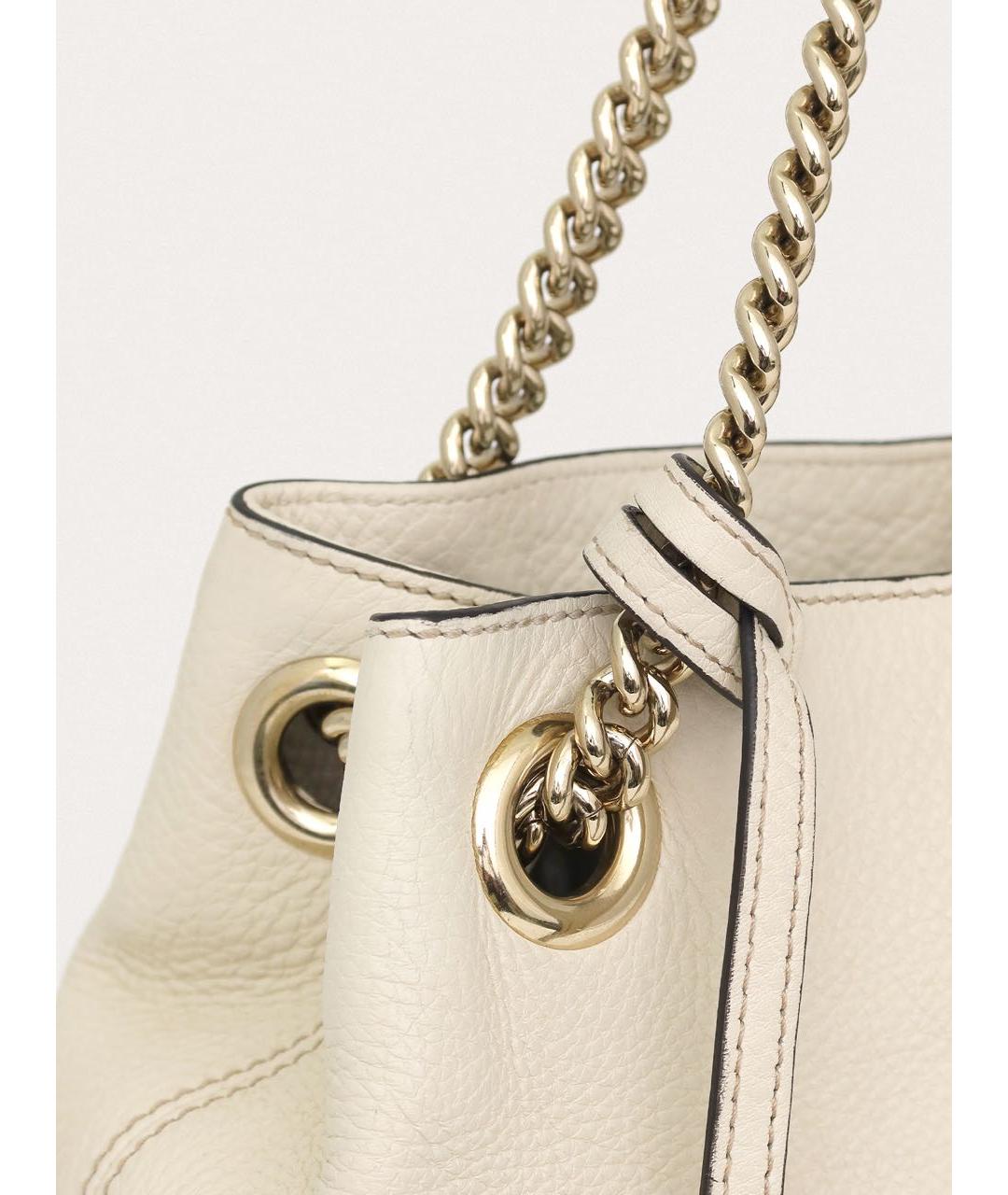 GUCCI Белая кожаная сумка через плечо, фото 7
