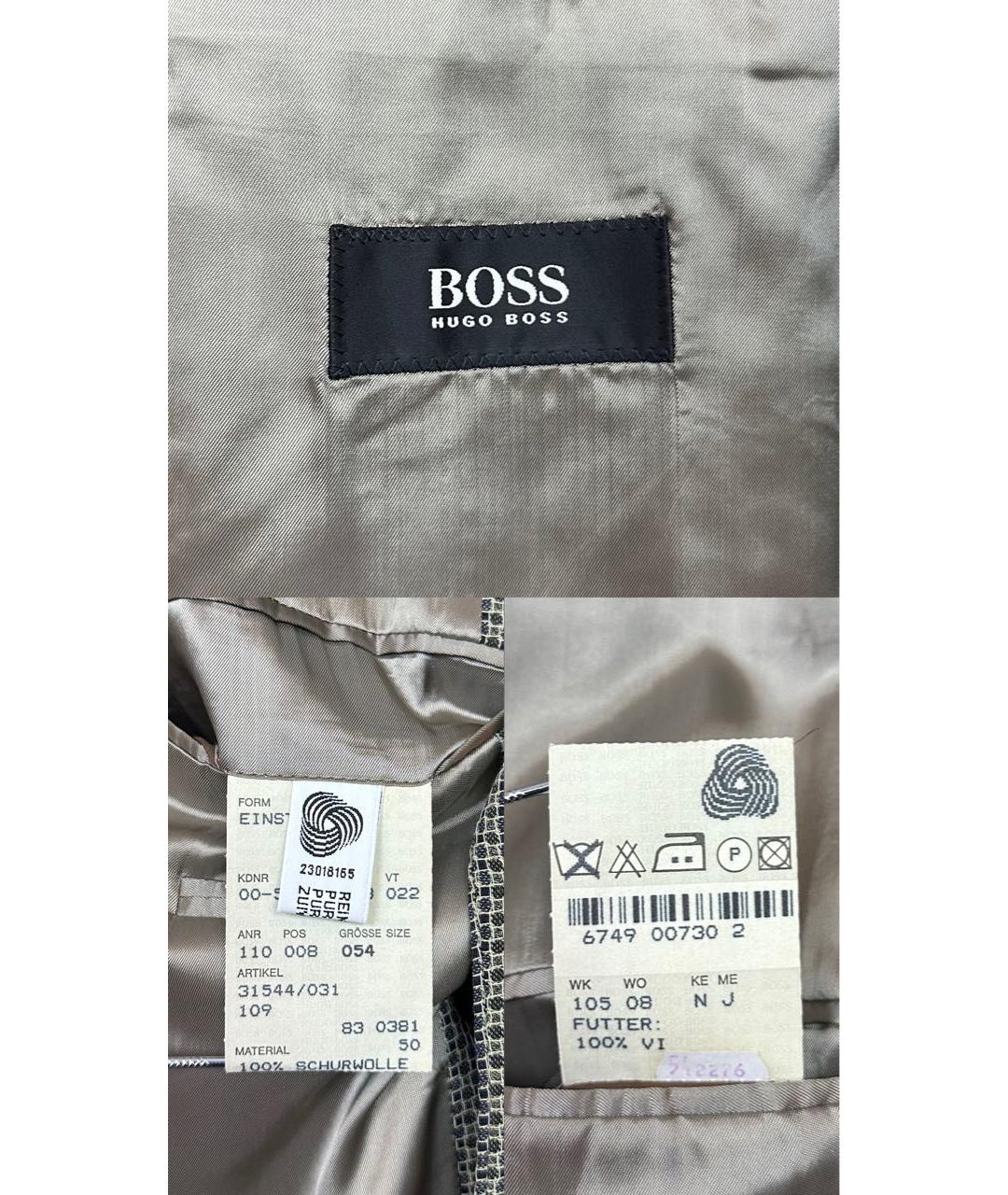 HUGO BOSS Серый твидовый пиджак, фото 8