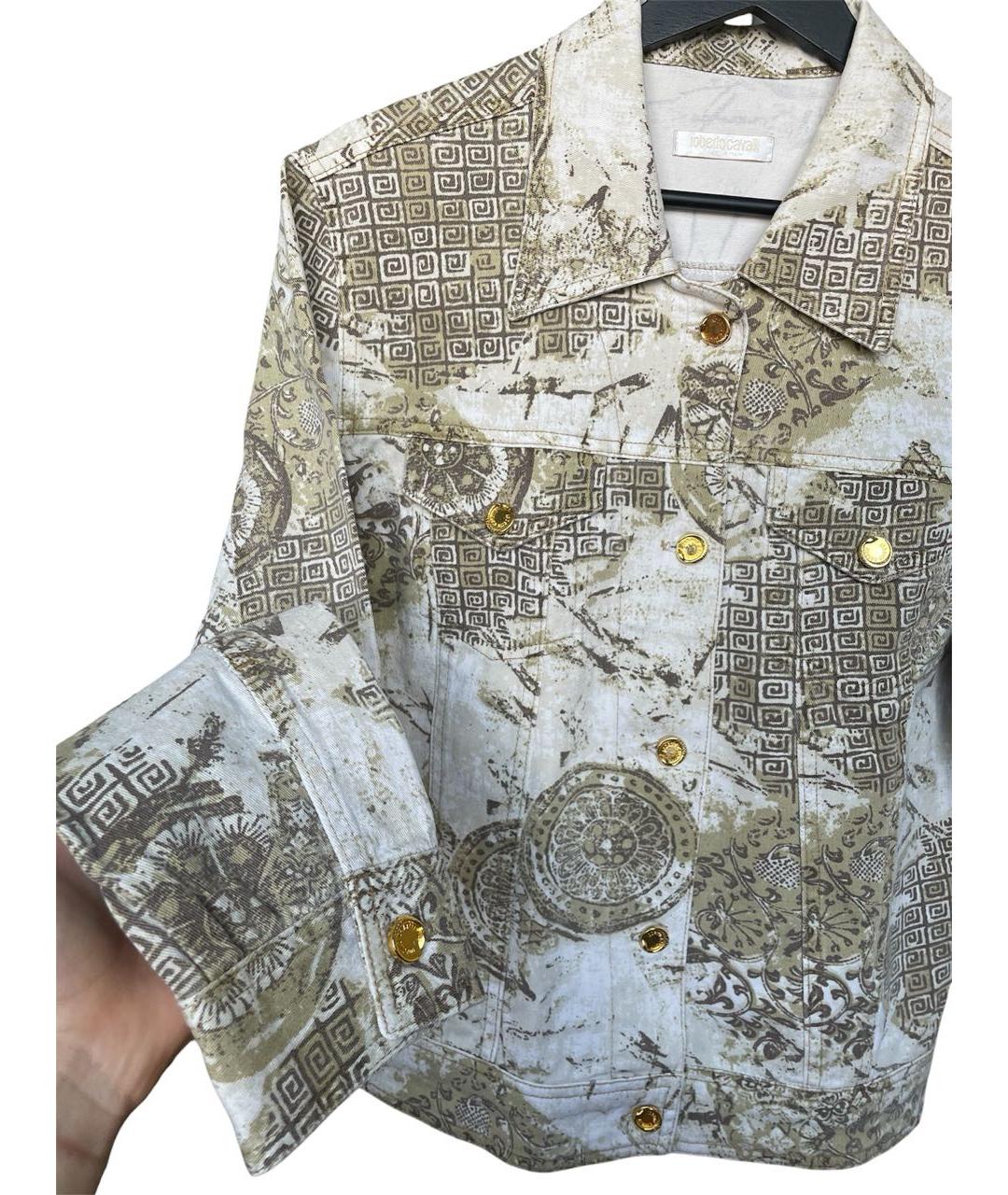 ROBERTO CAVALLI Бежевая хлопковая куртка, фото 3
