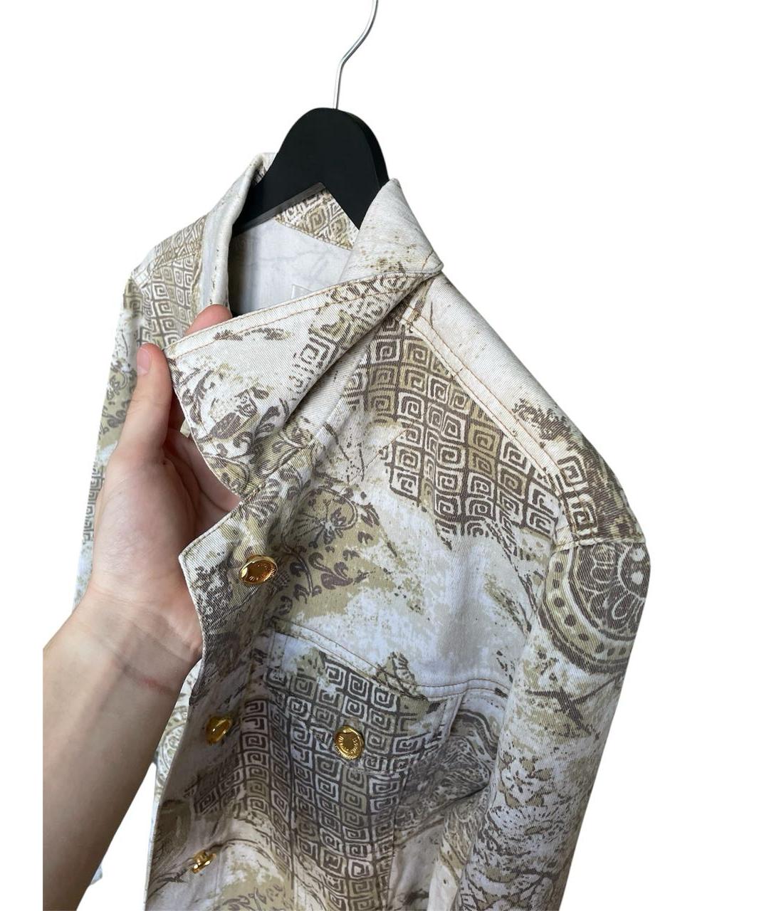 ROBERTO CAVALLI Бежевая хлопковая куртка, фото 7