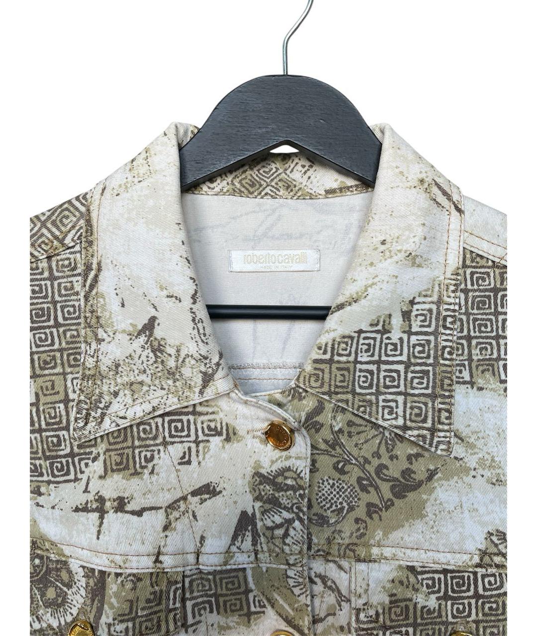ROBERTO CAVALLI Бежевая хлопковая куртка, фото 6