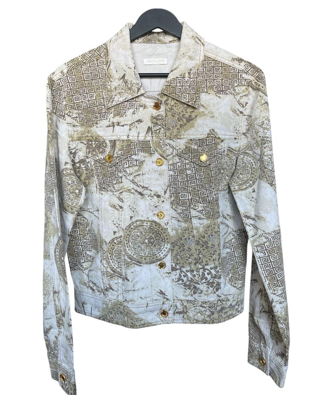 ROBERTO CAVALLI Бежевая хлопковая куртка, фото 9