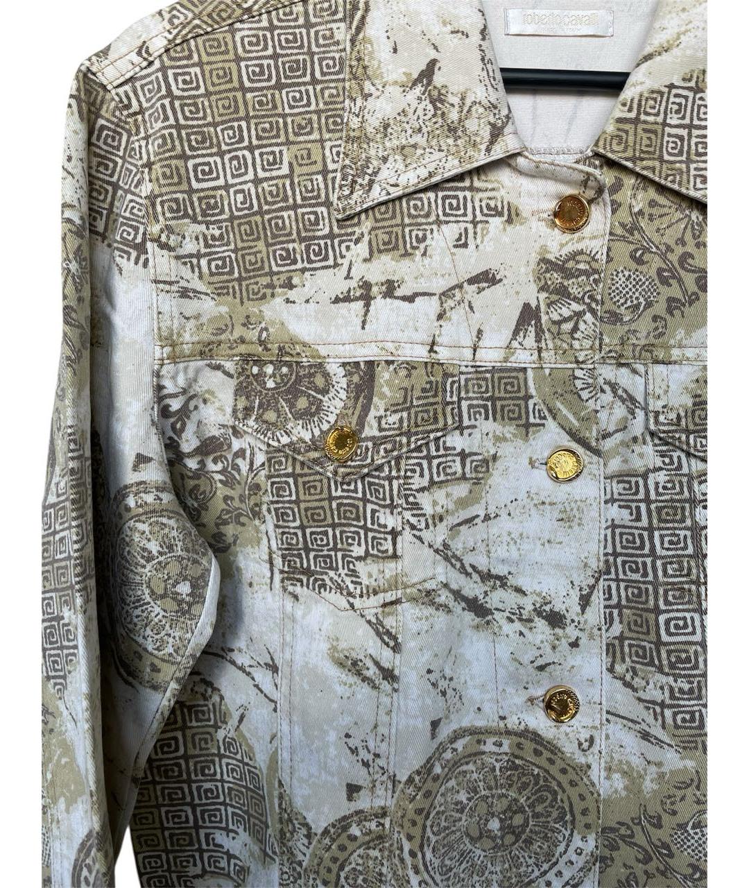 ROBERTO CAVALLI Бежевая хлопковая куртка, фото 4