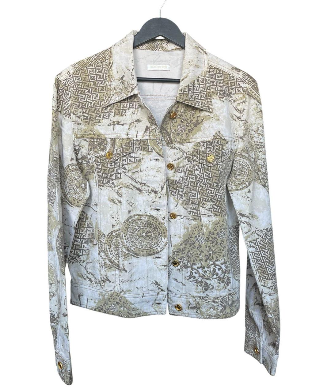 ROBERTO CAVALLI Бежевая хлопковая куртка, фото 5