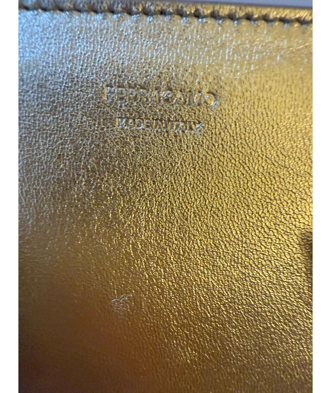 FERRAGAMO Серебряная кожаная сумка через плечо, фото 6