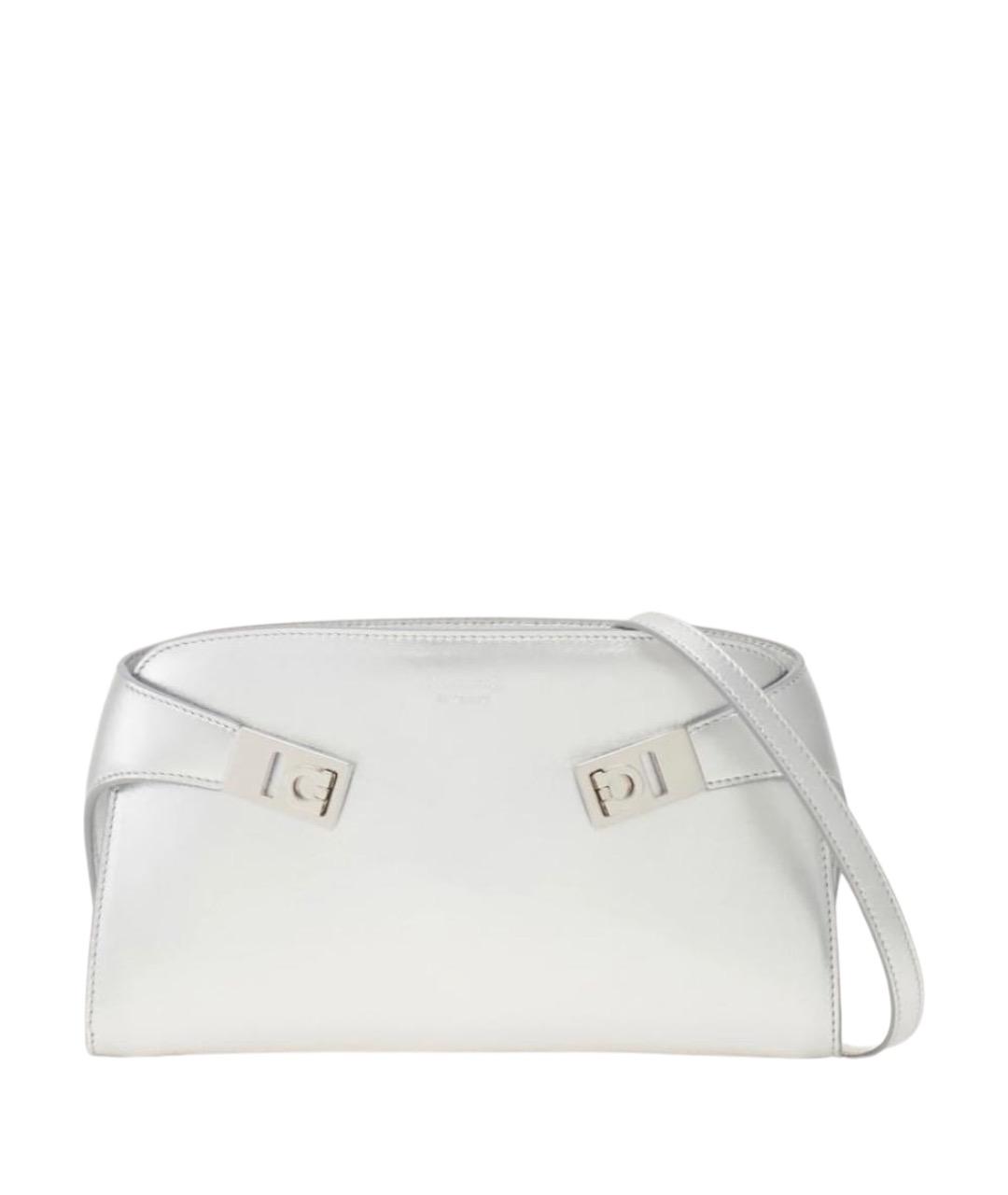FERRAGAMO Серебряная кожаная сумка через плечо, фото 1