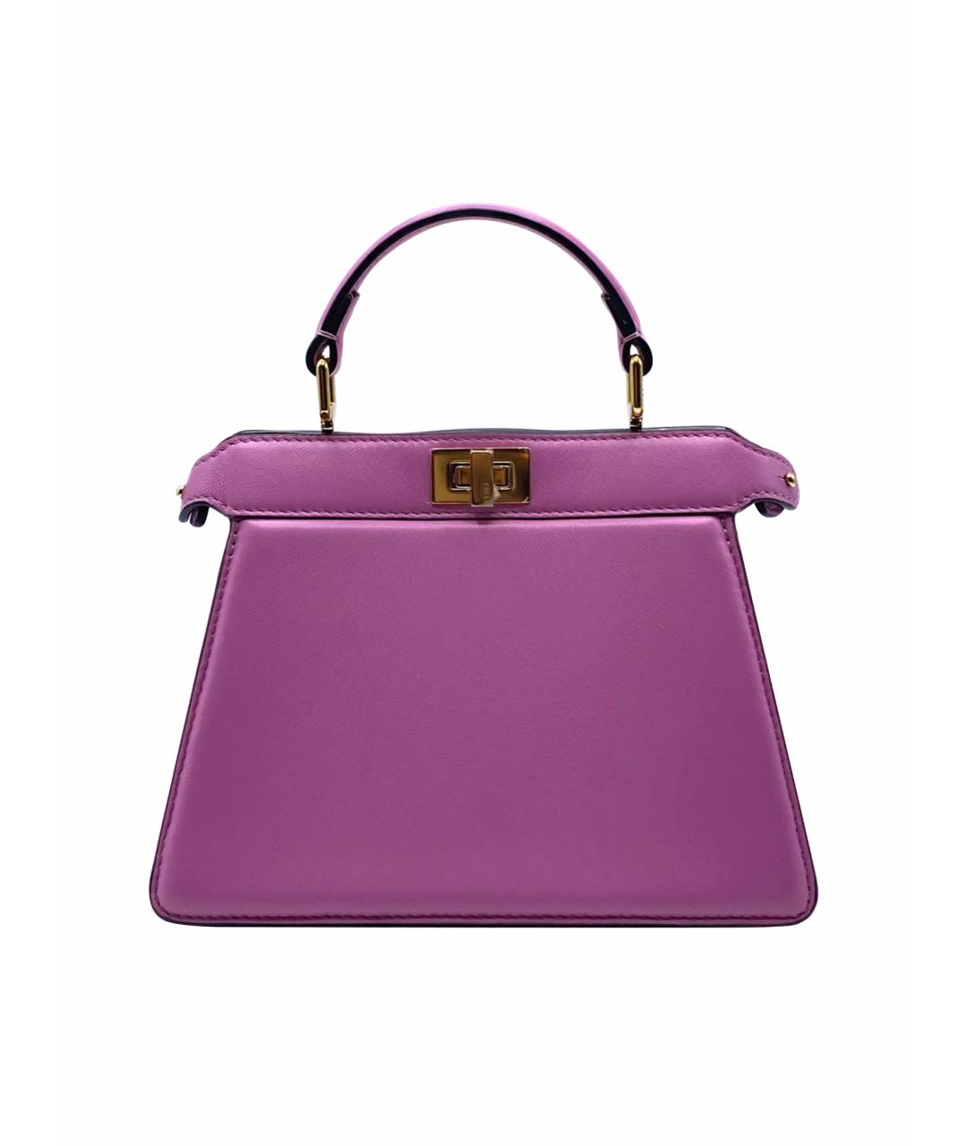 FENDI Розовая кожаная сумка с короткими ручками, фото 1