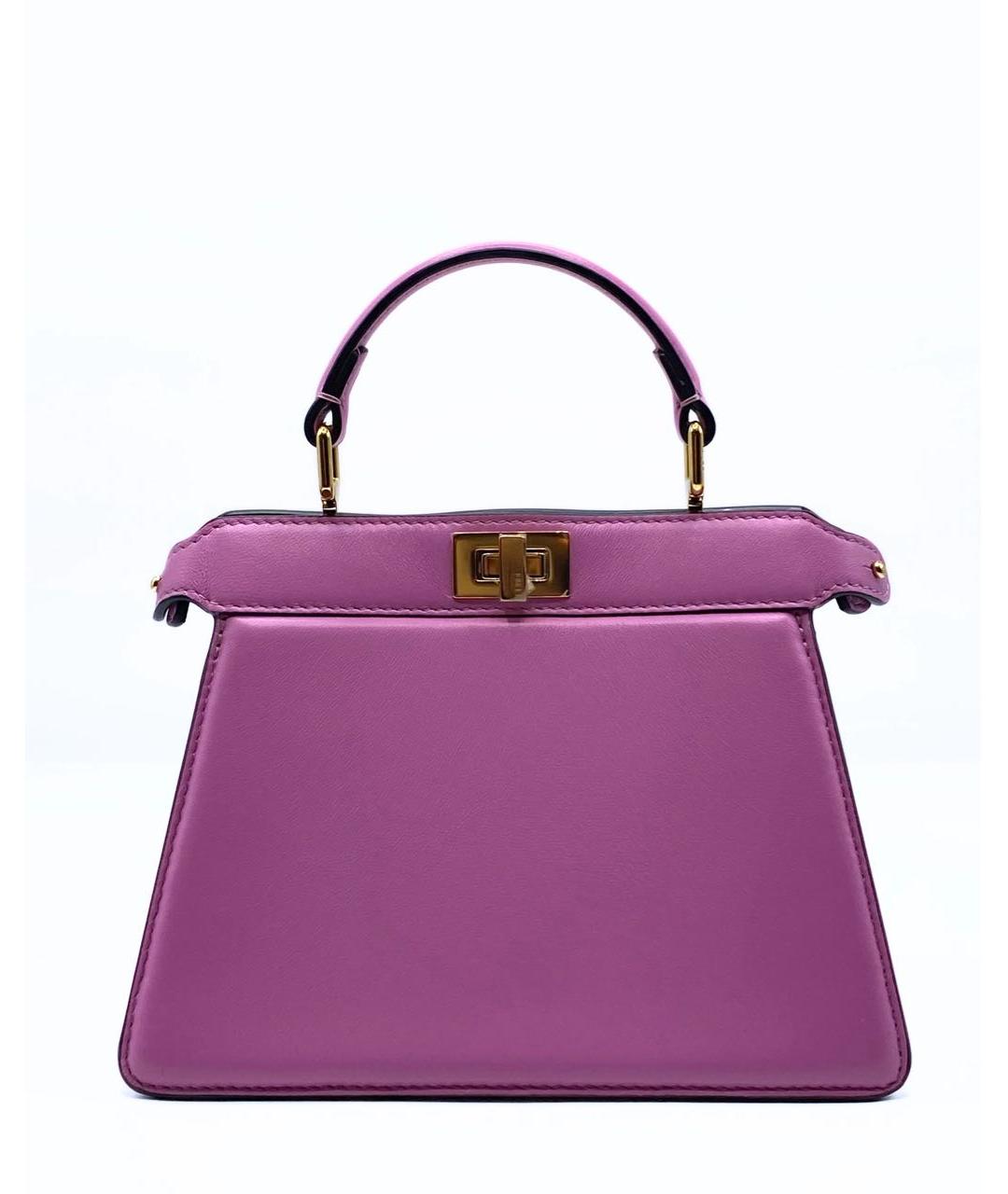 FENDI Розовая кожаная сумка с короткими ручками, фото 6