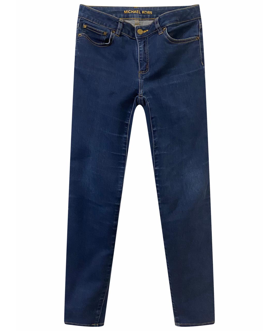 MICHAEL KORS Синие хлопко-эластановые джинсы слим, фото 1