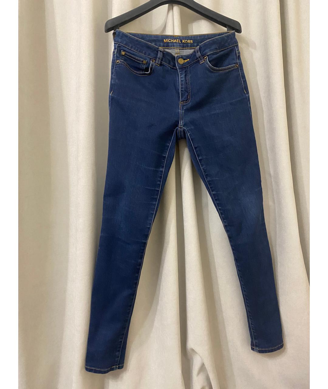 MICHAEL KORS Синие хлопко-эластановые джинсы слим, фото 4