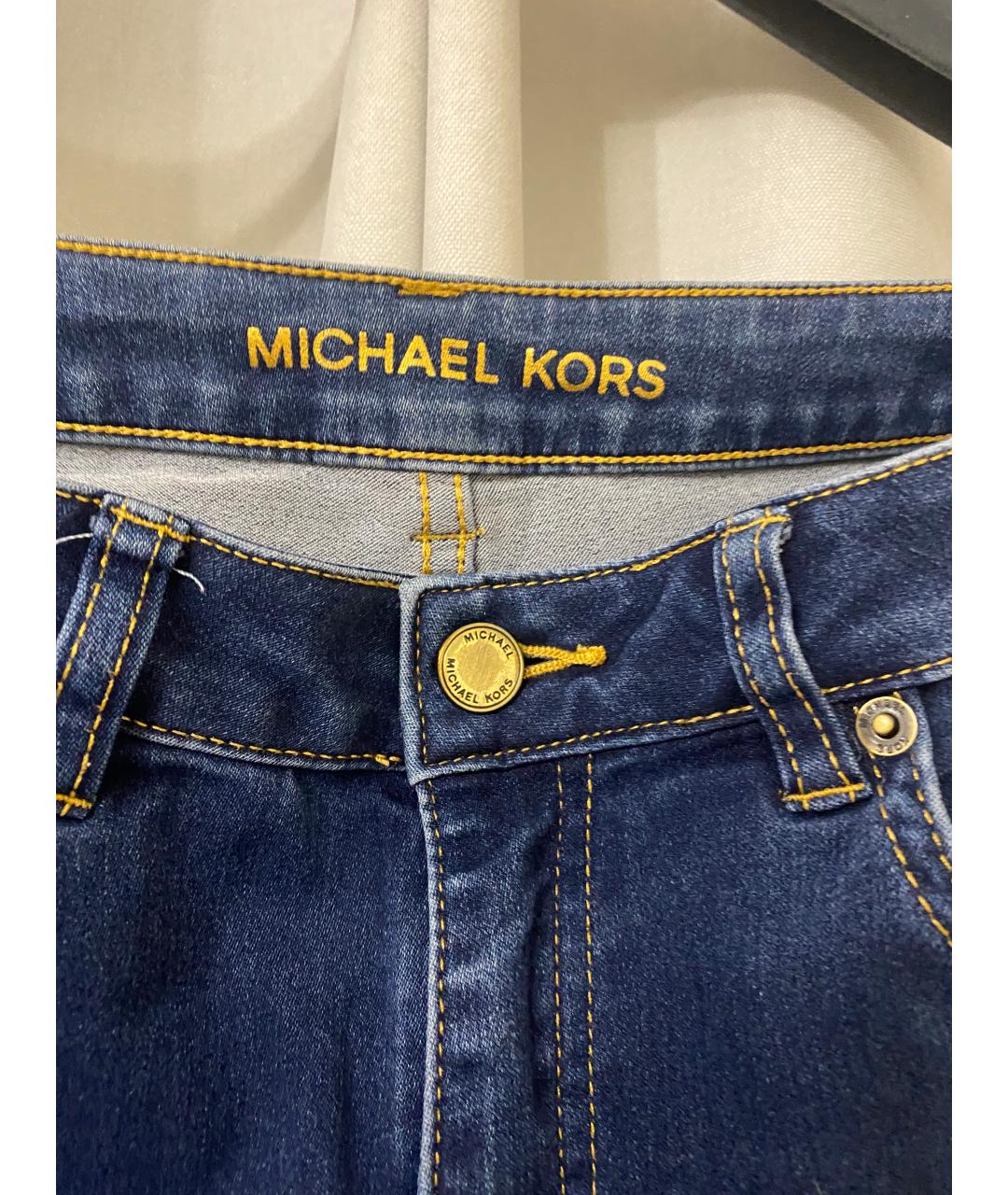 MICHAEL KORS Синие хлопко-эластановые джинсы слим, фото 3