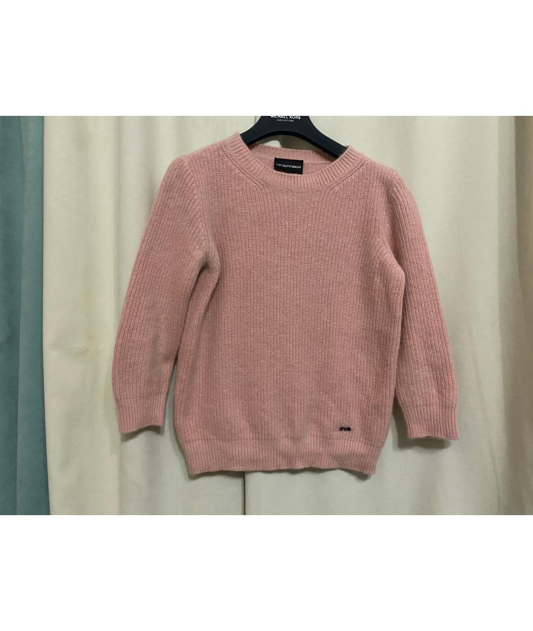 EMPORIO ARMANI Розовый шерстяной джемпер / свитер, фото 5
