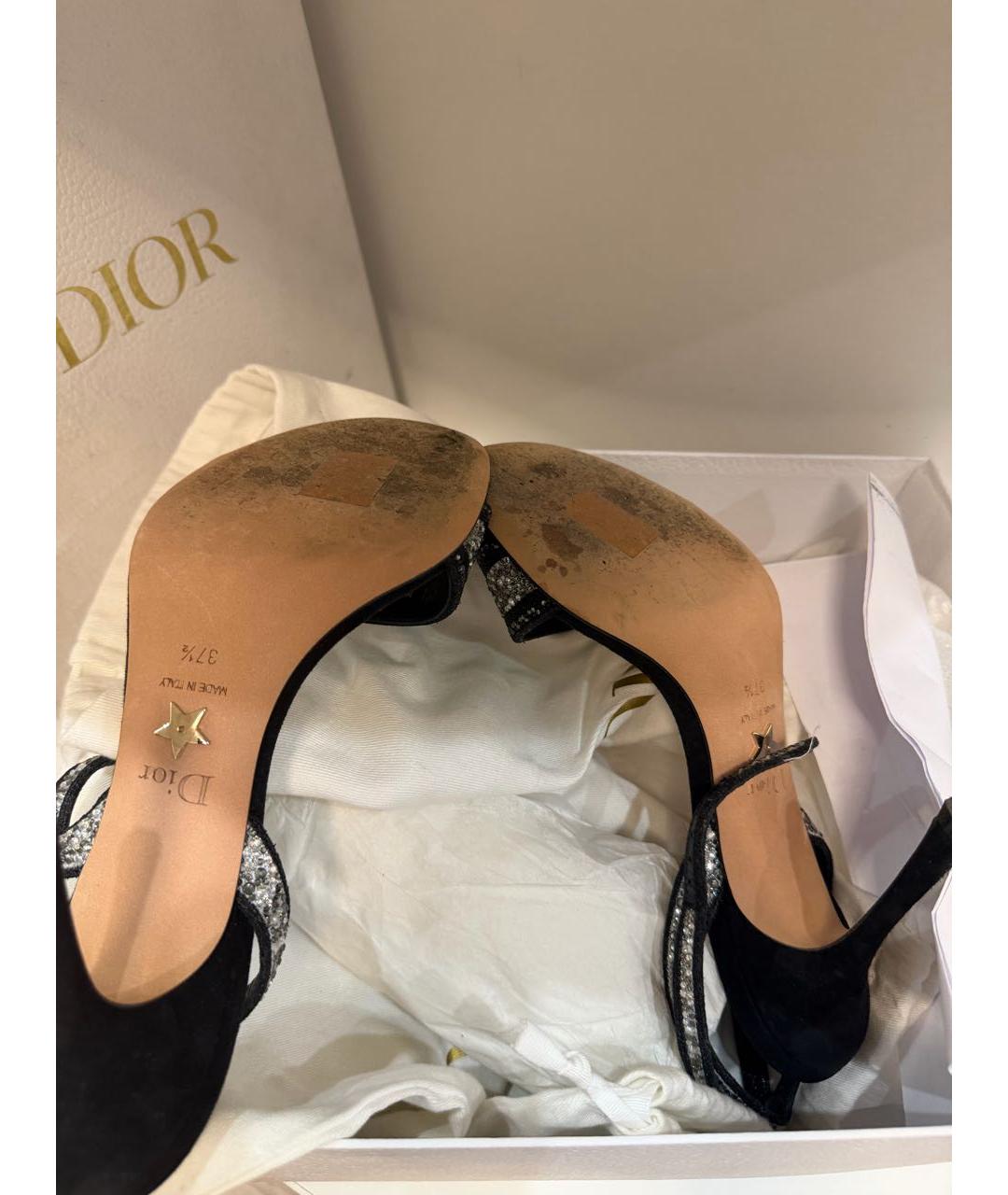 CHRISTIAN DIOR Черные замшевые туфли, фото 6