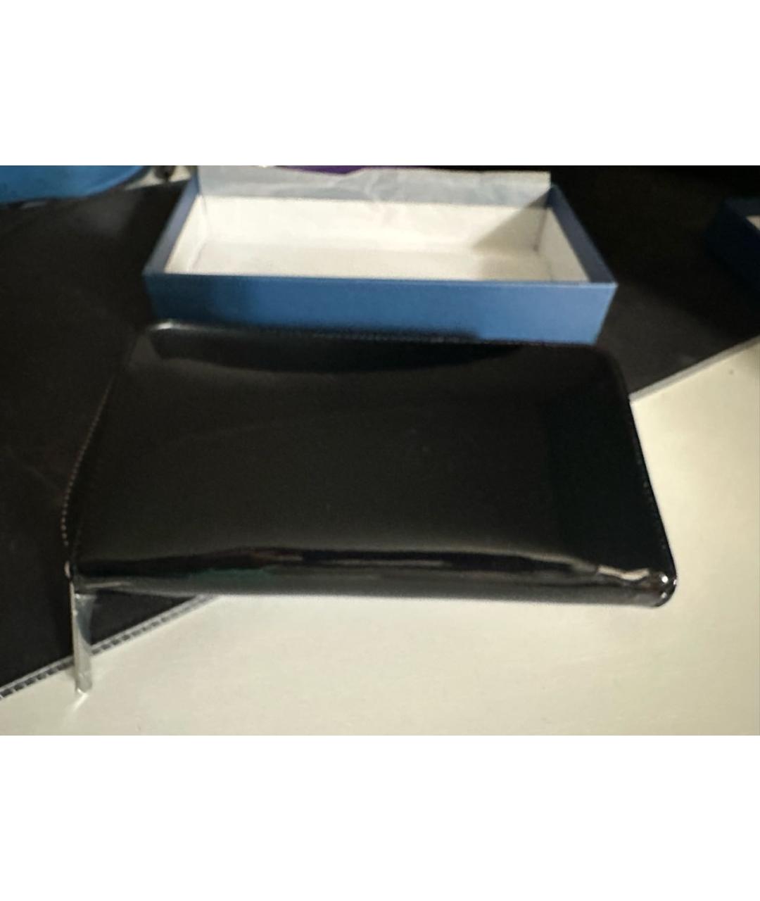 ARMANI JEANS Черный кошелек из лакированной кожи, фото 3