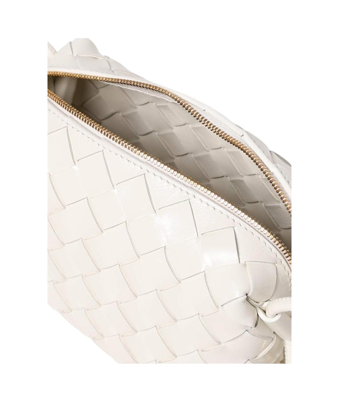 BOTTEGA VENETA Белая кожаная сумка через плечо, фото 4