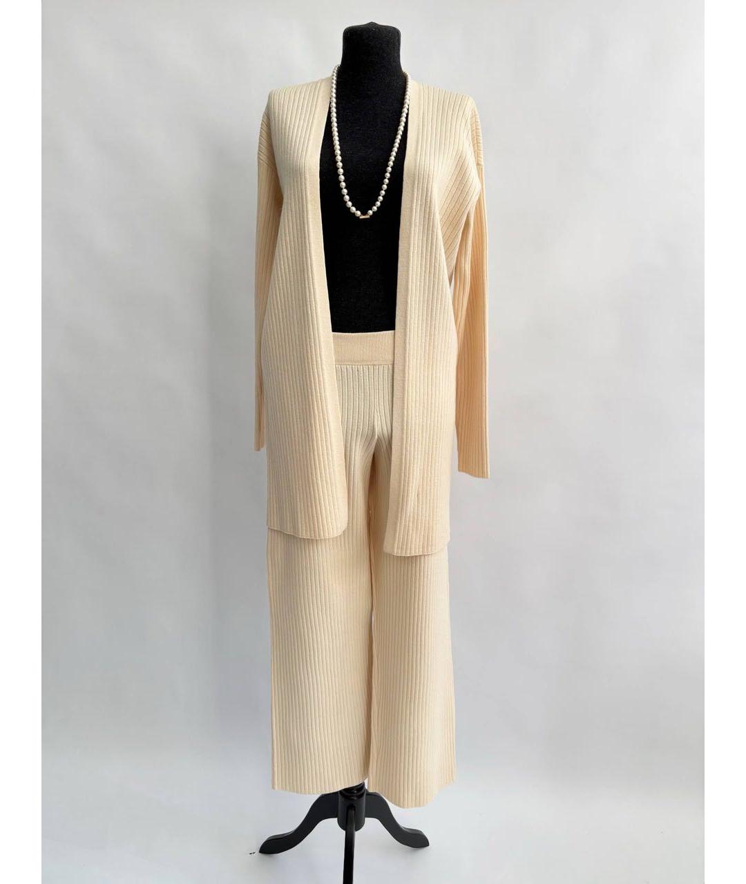 THEORY Бежевый вискозный костюм с брюками, фото 7