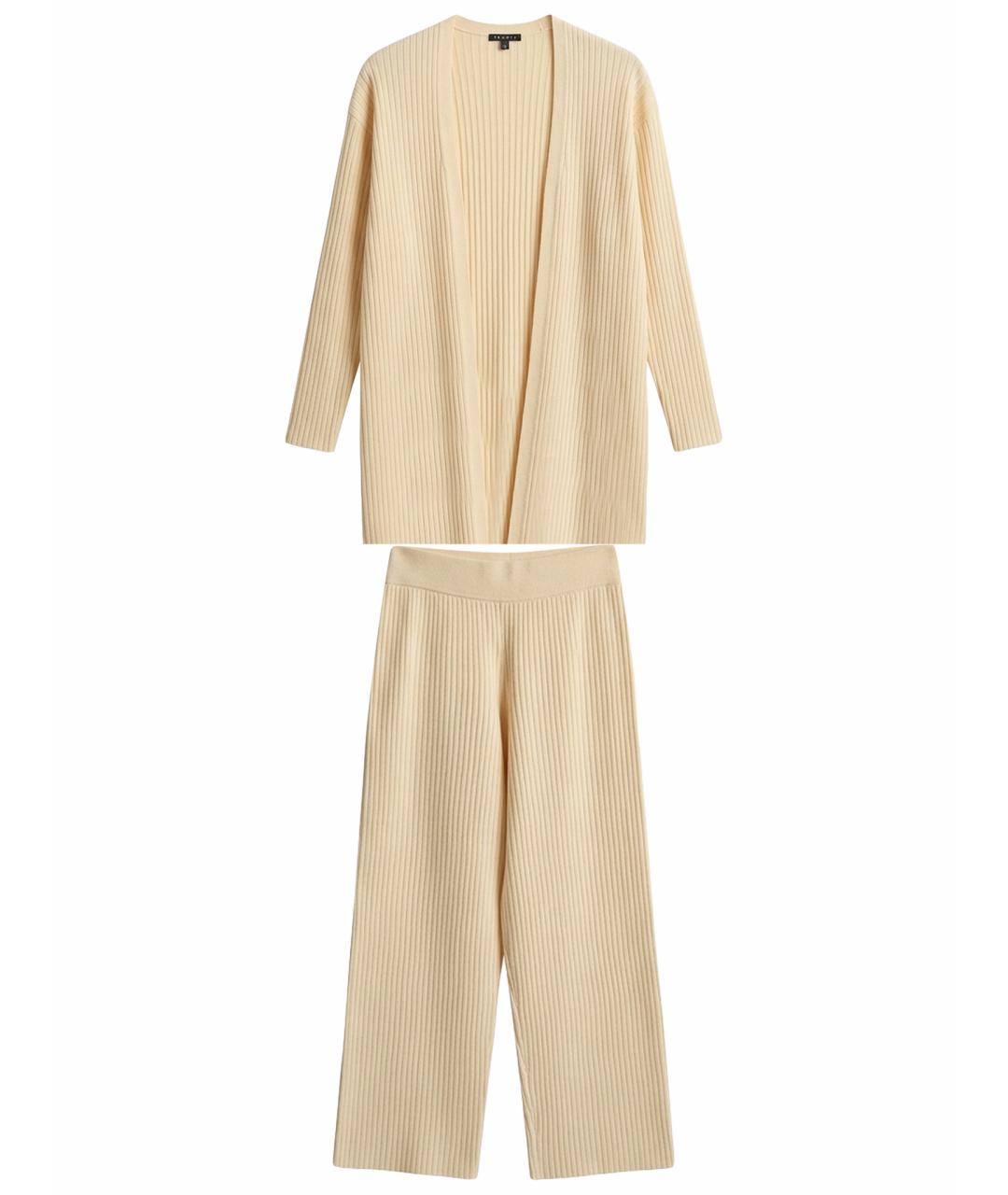 THEORY Бежевый вискозный костюм с брюками, фото 1