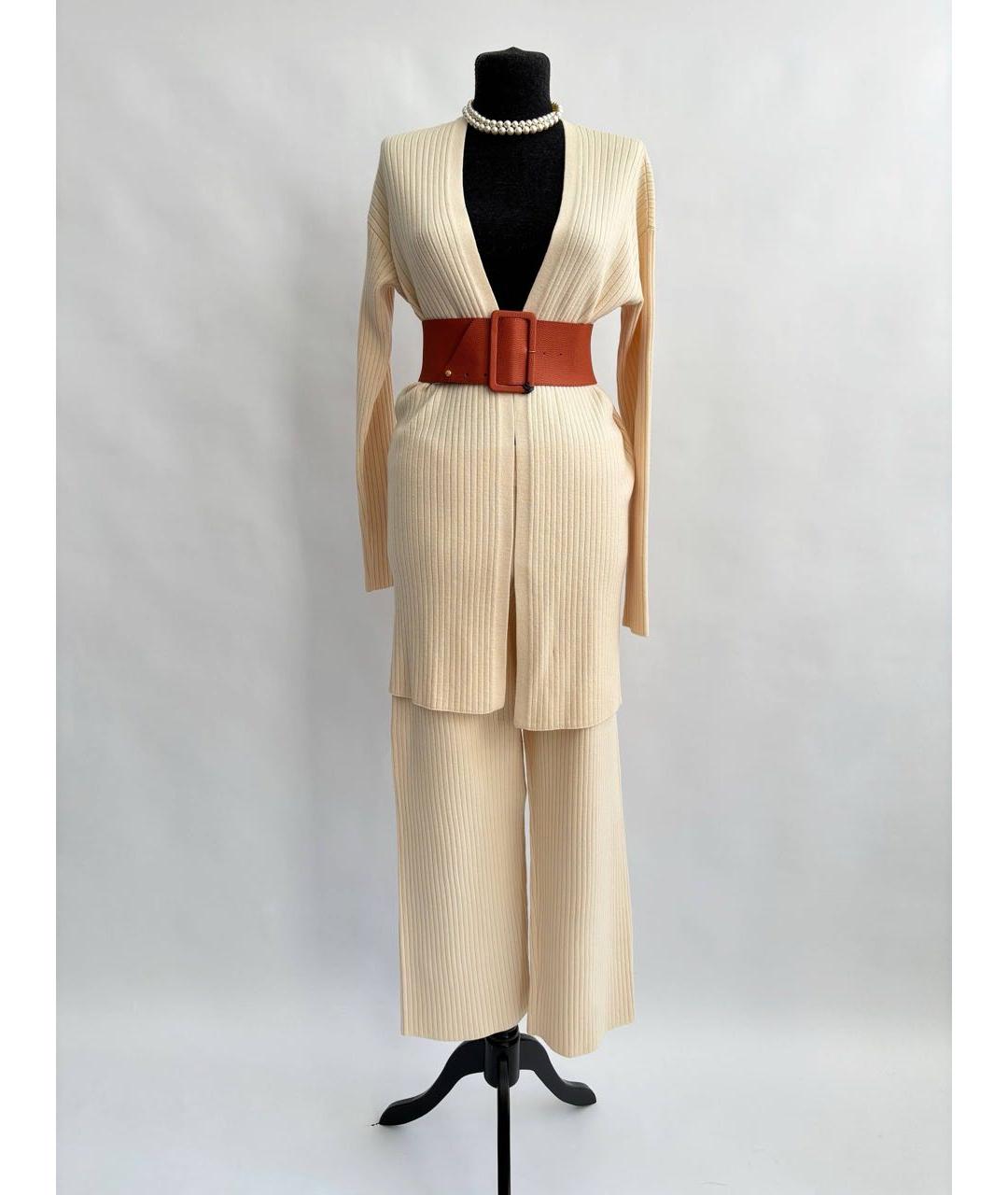 THEORY Бежевый вискозный костюм с брюками, фото 6