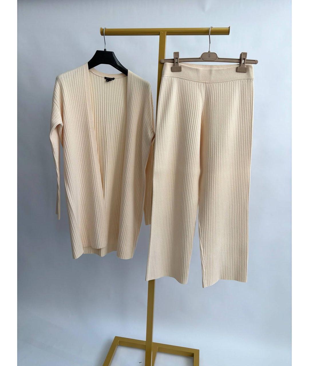 THEORY Бежевый вискозный костюм с брюками, фото 8