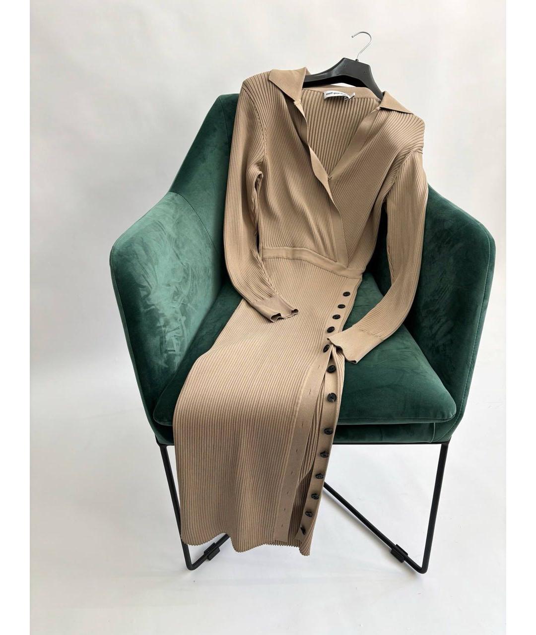 SELF-PORTRAIT Бежевый вискозный сарафан, фото 3