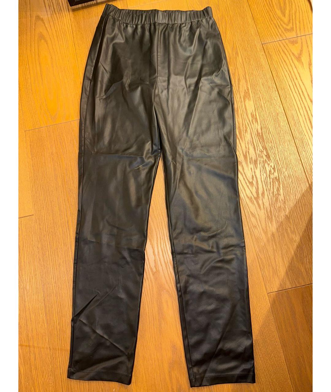 MAX MARA Черные полиэстеровые прямые брюки, фото 2