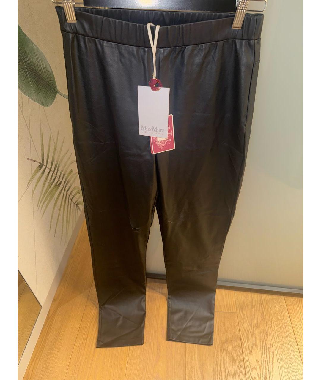 MAX MARA Черные полиэстеровые прямые брюки, фото 6