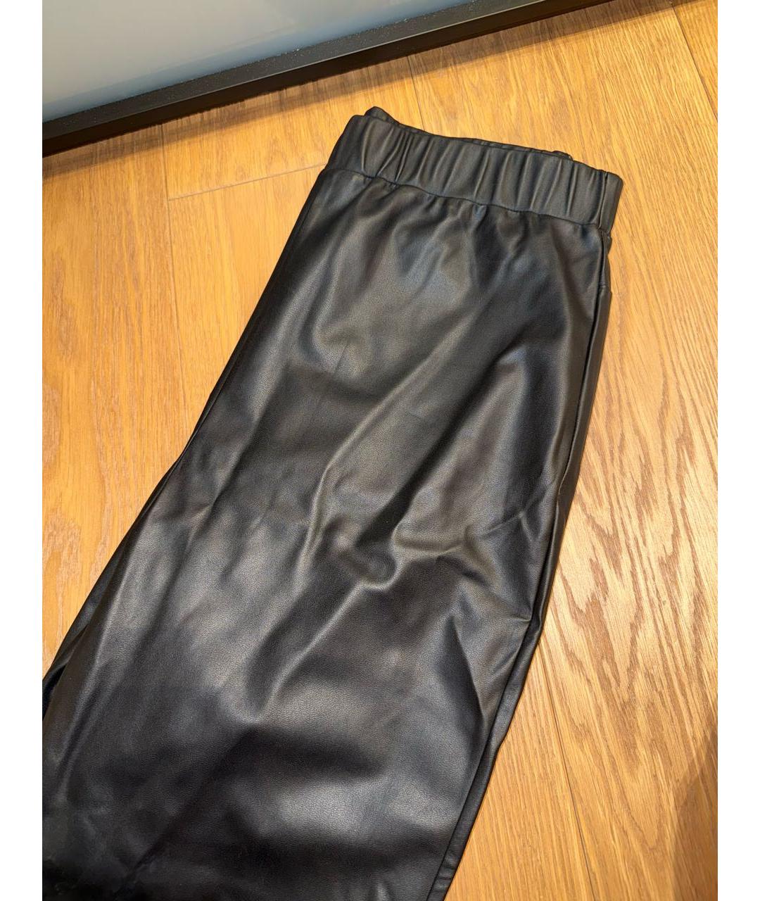 MAX MARA Черные полиэстеровые прямые брюки, фото 4