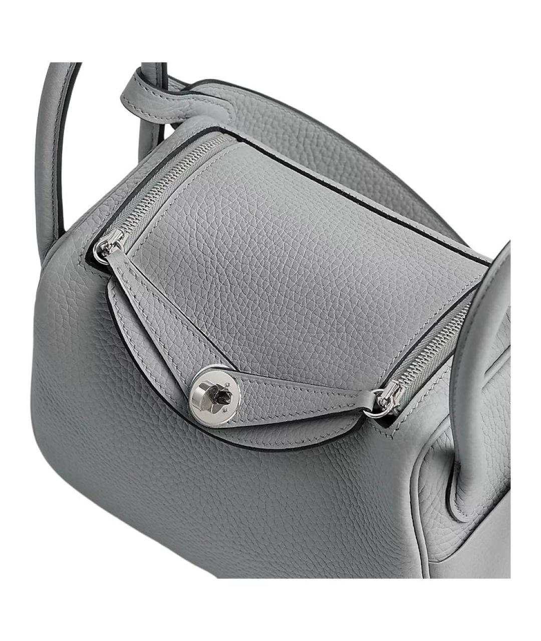 HERMES Серая кожаная сумка через плечо, фото 3