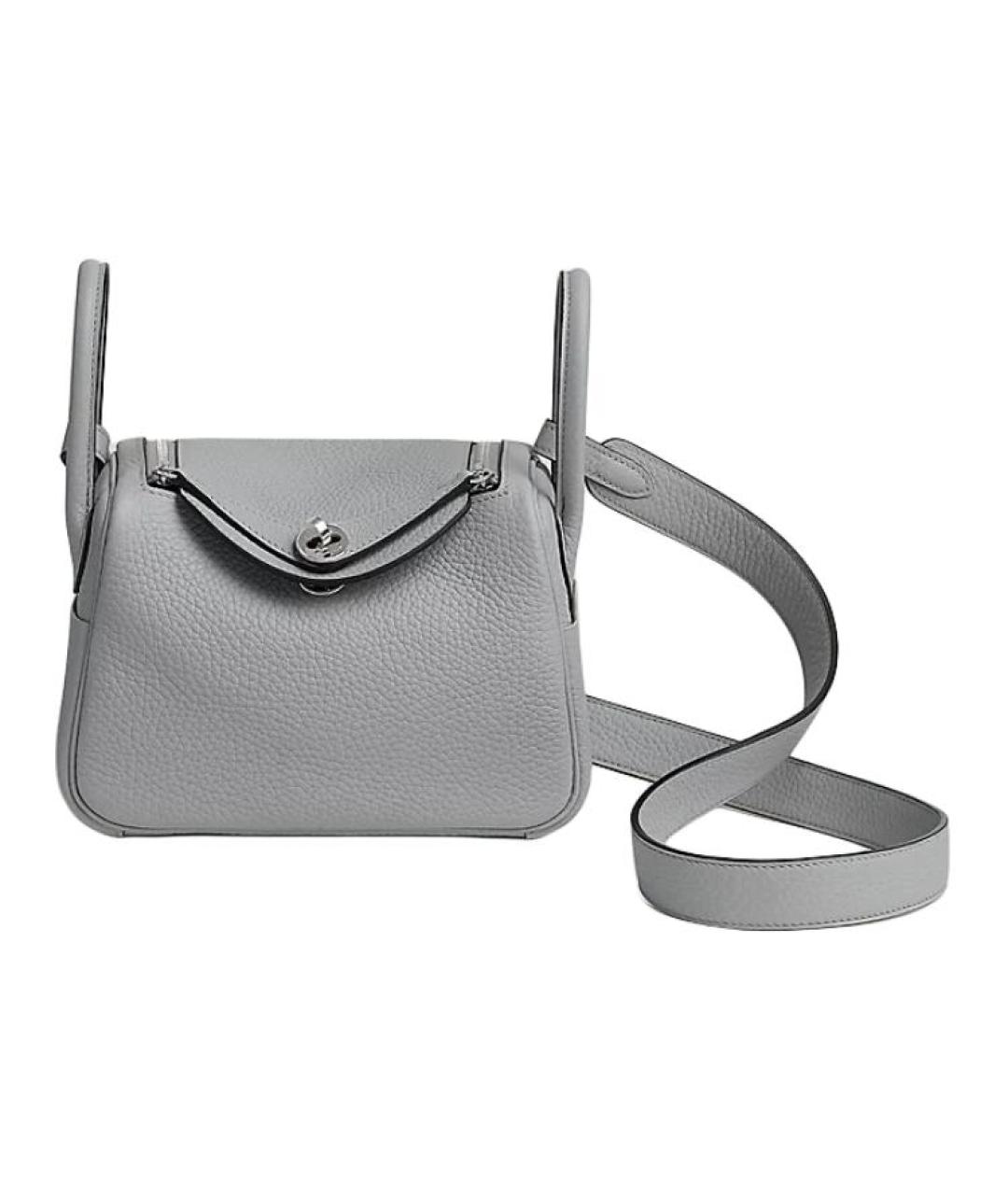 HERMES Серая кожаная сумка через плечо, фото 1