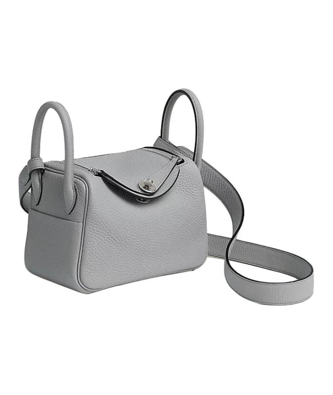 HERMES Серая кожаная сумка через плечо, фото 2