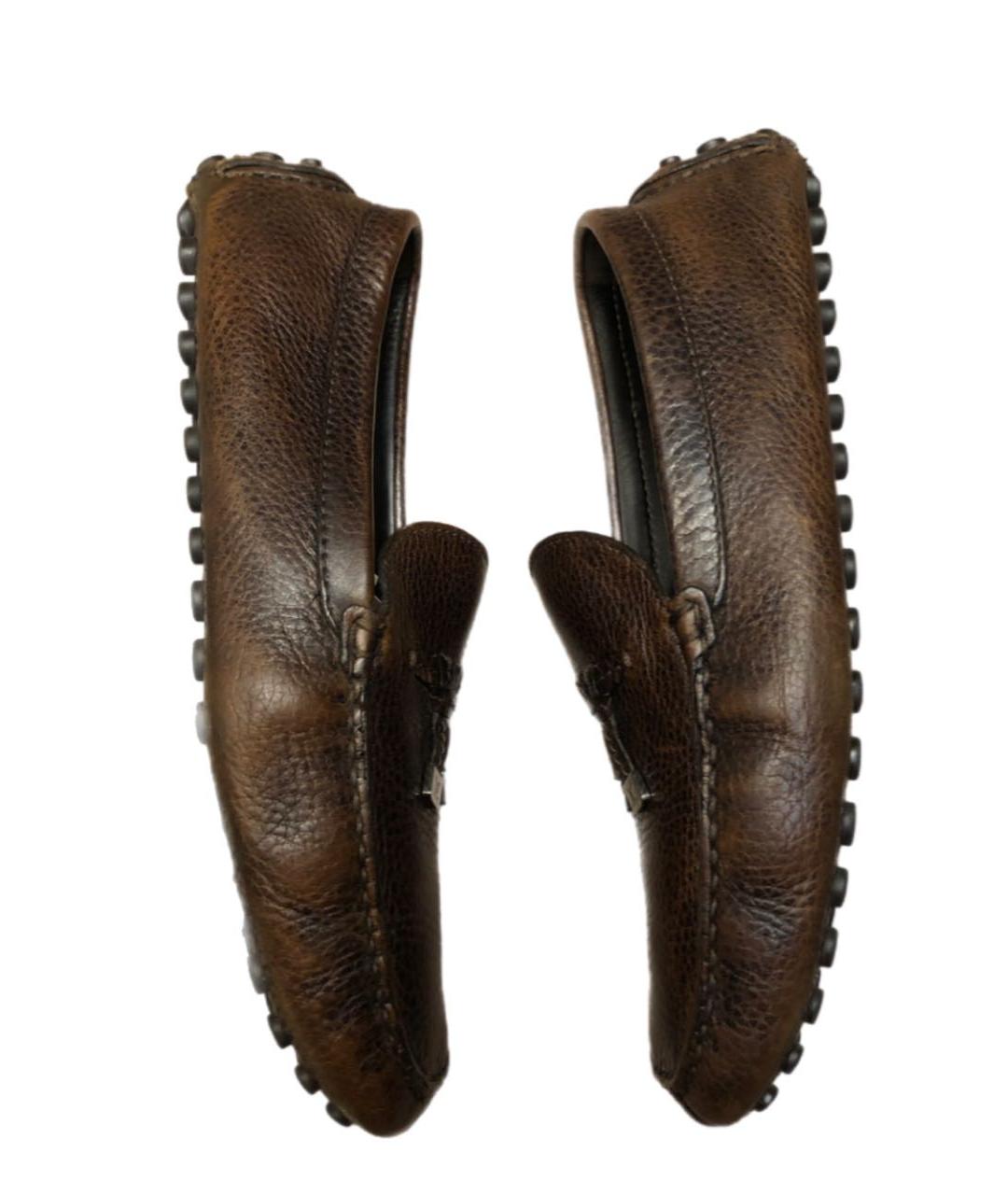 LOUIS VUITTON Коричневые кожаные мокасины, фото 5