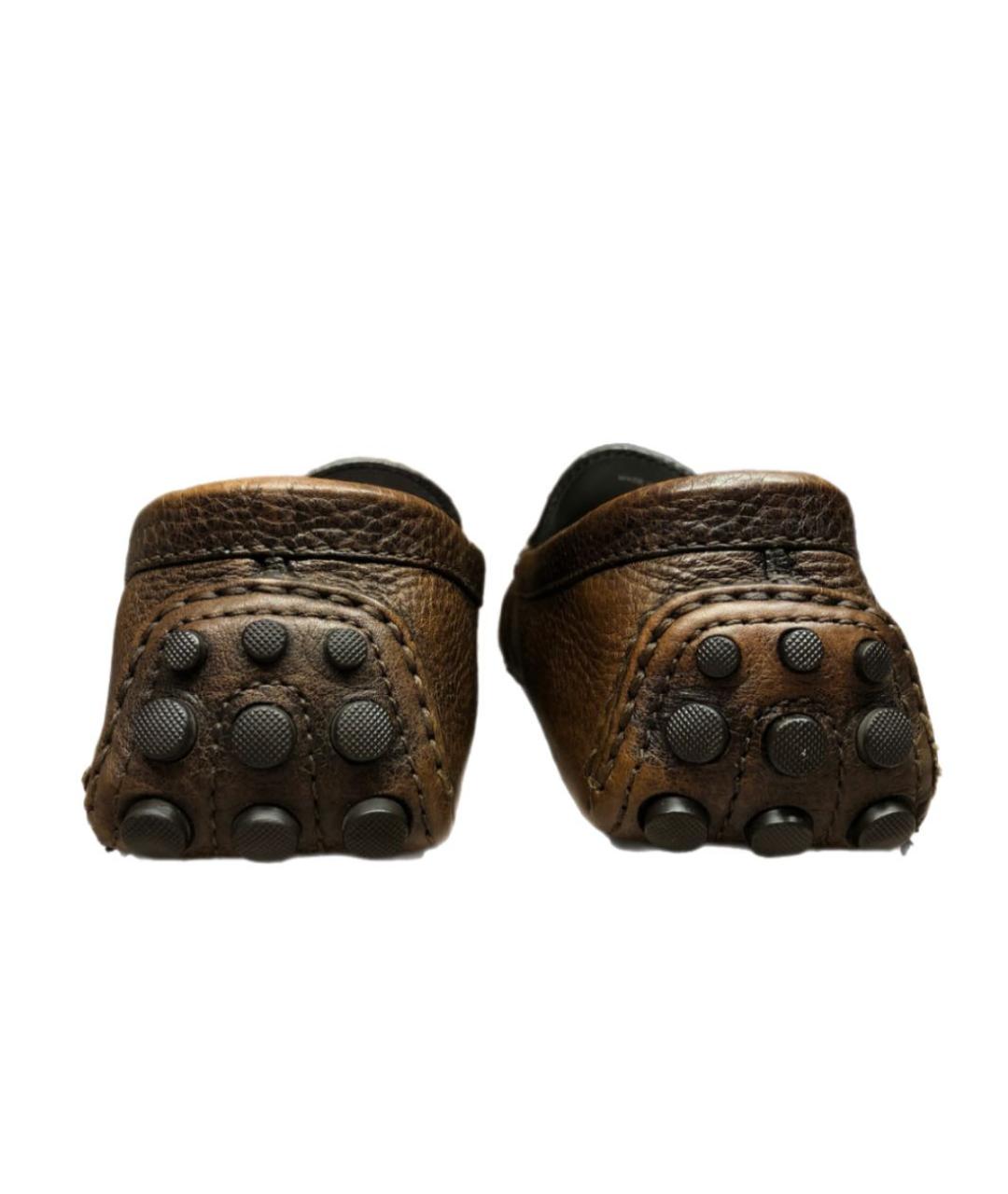 LOUIS VUITTON Коричневые кожаные мокасины, фото 4