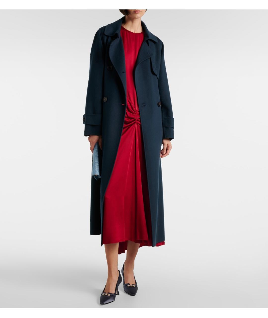 MANOLO BLAHNIK Темно-синие текстильные туфли, фото 5