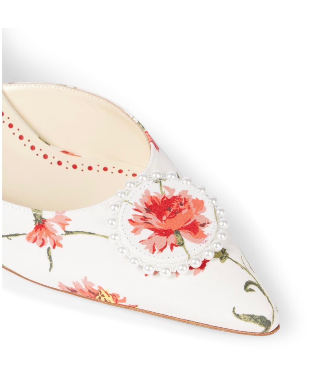 MANOLO BLAHNIK Белые текстильные мюли, фото 4